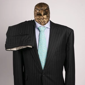 NWT $3250 PATRICK HELLMANN Wool 150'S Striped Suit Midnight 44US/54IT SHORT - Picture 1 of 19