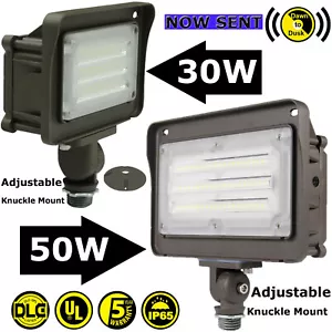 50Watt LED Flood Light with Knuckle, 30W Outdoor Lighting Dusk to Dawn Photocell - Picture 1 of 34
