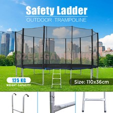 3 Steps Trampoline Safety Ladder 12-16ft Trampoline Silver Colour Size 110x36cm