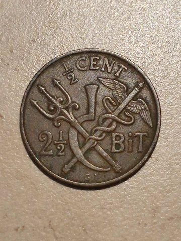 DANISH WEST INDIES 1/2 half cent 1905 Christian IX Cover