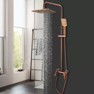 Miscelatore doccia oro rosa 9" valvola spray manuale unità rubinetto doccia - Foto 1 di 9