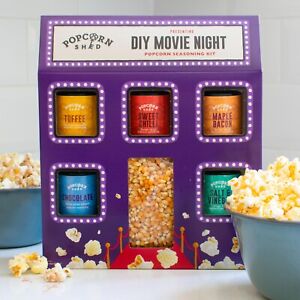 Movie Night DIY Popcorn Seasoning Kit | Popping Corn And 5 Seasonings Gift Pack