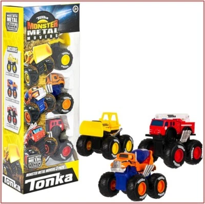 3 CAMIONES - Tonka MONSTER Metal Movers MEZCLADOR DE CEMENTO cargador frontal camión de bomberos🌟nuevo🌟 Foto 1 de 4