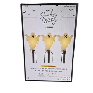 Juego de 3 marcadores de camino Gemmy Spooky Moods Ghost LED #226286 - Imagen 1 de 6