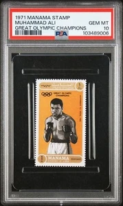 MUHAMMAD ALI - 1971 Manama Stamp Great Olympic Champions Boxing PSA 10 GEM Mint - Picture 1 of 2