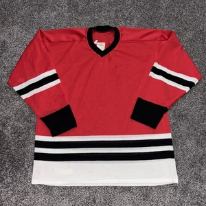 Maglia vintage Cooper Chicago Blackhawks bianca rossa nera bianca hockey anni 80 XL - Foto 1 di 14