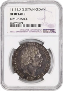 1819 LIX GREAT BRITAIN Crown Silver Coin George III Royal Mint NGC XF-Details - Picture 1 of 3