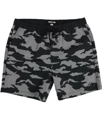 Pantalones cortos de natación Reef para hombre Roddy Volley estándar Reno, negros, XX-grandes Foto 1 de 2