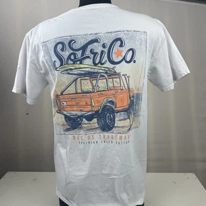 Camicia Southern Fried Cotone Jeep Beach Surf Maglietta Tasca Media Nuova - Foto 1 di 6