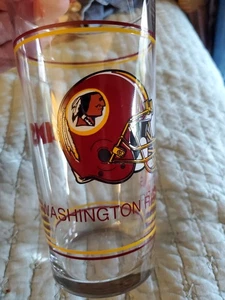 Vintage NFL Washington Redskins 16 oz Drinking Glass- 1980 Never Used - Picture 1 of 9