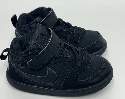 Nike Court Borough Mid Triple Black Toddler Size 8C Athletic Shoes Sneakers - Image 1 of 4