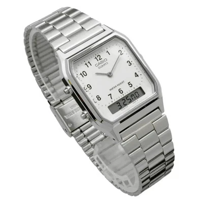 Nuevo Reloj AQ-230A-7B CASIO ORIGINAL Retro Vintage Digital Blanco Foto 1 de 4