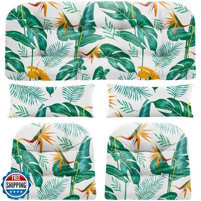 PITCTCHIC Cojines para Silla de Mimbre de 5 Piezas, Cojín para Sofá Sofá Exterior Impermeable Foto 1 de 4