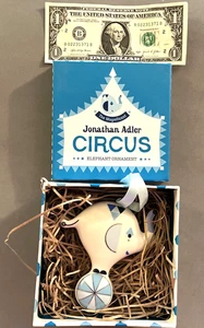 JONATHAN ADLER "The Magnificent" Circus Porcelain Elephant Folk Art Ornament NIB - Picture 1 of 4