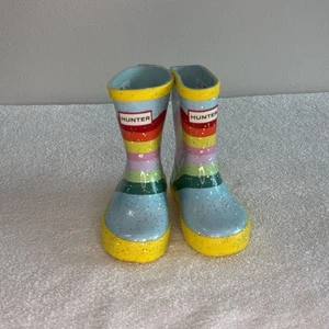 Hunter Kinder First Classic Regenstiefel Regenbogen Streifen Glitzer (Kleinkind Größe 5) - Bild 1 von 7