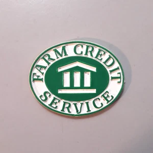 VTG Refrigerator Fridge Magnet Rubber Farm Credit Service Oval Green White - Picture 1 of 3