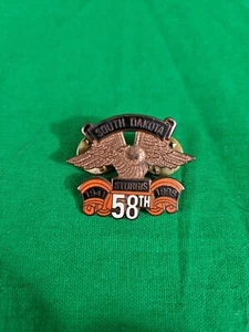 Vintage Sturgis South Dakota 58th anniv motorcycle Badge Lapel Pin - Picture 1 of 5