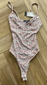BNWT Ladies Womens White floral Summer Vest Body Size 2XS 4-6 - Picture 1 of 6