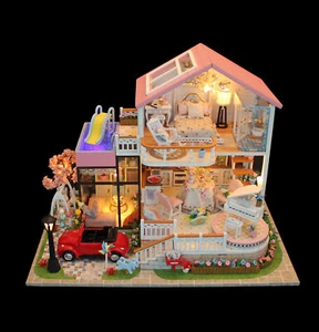 Sweet Words 1:24 DIY Dollhouse Miniature Wooden Dolls House Kit + Full Cover - Picture 1 of 21