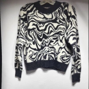 Neu mit Etikett So Goods For Life Damenpullover Rundhalsausschnitt schwarz weiß Marmor Large - Bild 1 von 11