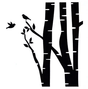 POCHOIR PLASTIQUE 13*13cm : branches et oiseaux (03) - Imagen 1 de 1