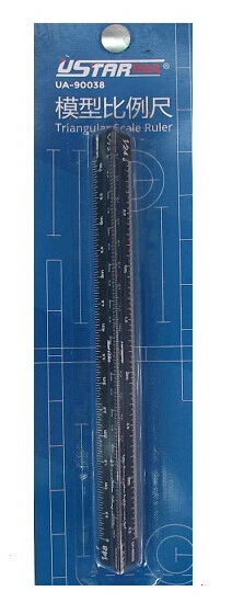 Triangular Scale Ruler for 1/12, 1/24, /1/32, 1/35, 1/48, 1/72 (L: 17cm) - Image 1 of 1