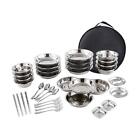 Stainless Steel Plates and Bowls Camping Set Durable Tableware Camping Utensils