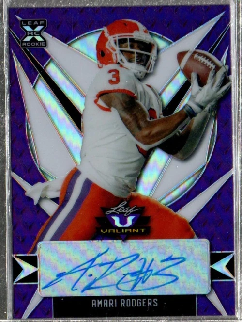 2021 Leaf Valiant Purple #BAAR1 Amari Rodgers Auto /25 - Image 1 of 1