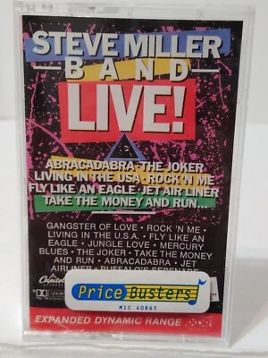 NEW! STEVE MILLER BAND Cassette Tape LIVE! 70s Rock ABRACADABRA GANGSTER OF LOVE - Image 1 of 4