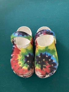 Crocs Youth Shoes Size Junior 3 MultiColor Tye Dye Still In Excellent Condition! - Picture 1 of 5