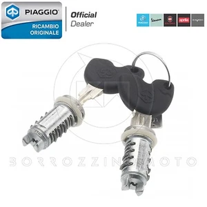KIT CHIAVI CILINDRETTI SERRATURE ORIGINALE PIAGGIO LIBERTY 4T RST 50 2004-2008 - Foto 1 di 3