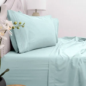  Ultra Soft  4 Piece Bed Sheet Set Bedding Deep Pocket Wrinkle Stain Resistant - Bild 1 von 28