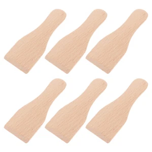 6 Pcs Wooden Shovel Scraper Set Mini Spatula Small Serving Kitchenware - Imagen 1 de 12