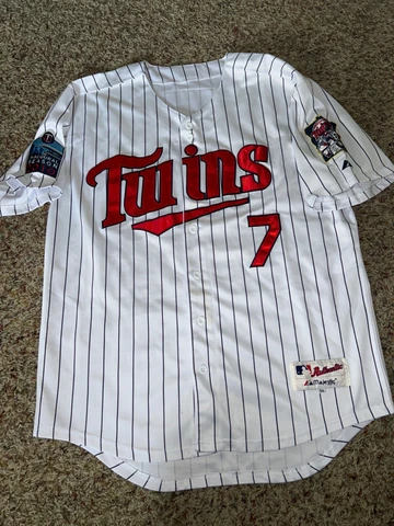 2010 JOE MAUER Inaugural Season Minnesota Twins Baseball Jersey size 54 Majestic Cover