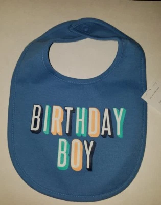 Babero de cumpleaños para niño pequeño marca Carters azul claro Foto 1 de 3