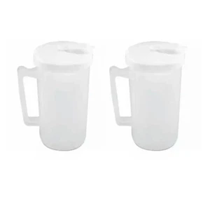 2 X Plastic mix & serve containers are perfect for shaking up beverages - Picture 1 of 4