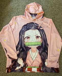 Demon Slayer Nezuko Kamado Hoodie Anime Women Pullover Size L NEW - Picture 1 of 3