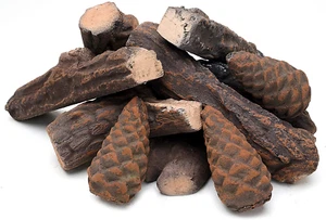10 Small Ceramic Wood Logs & Accessories for Indoor Gas Inserts & Fireplaces - Picture 1 of 12