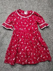 VTG Handmade Western Red Cowgirl Dress Bandana Look Frilly Wagon Boot Saddle - Picture 1 of 11