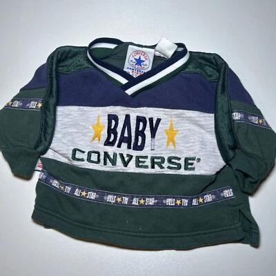 复古婴儿匡威运动衫球衣 6/9 个月罕见破旧 — 第 1/4 张图片