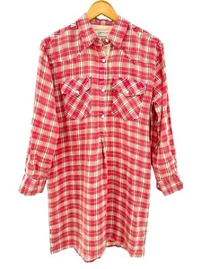 New Current Elliott Linen Cotton Blend Levee Western Plaid Shirt Dress Size 0 - Picture 1 of 8
