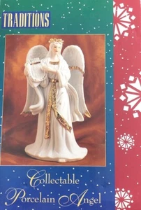 Vintage Traditions Collectable Hand Painted Porcelain Angel With Gold Accents - Picture 1 of 7