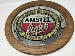 AMSTEL leichte Bierbrauereien Holland Bierschild runder Spiegel neu alter Lagerbestand im Karton - Bild 1 von 15