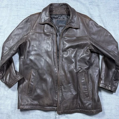 De Colección Wilson Premium Cuero Suave Bombardero Motociclista Chaqueta Cremallera Completa Para Hombres 2XL Aislante Foto 1 de 4