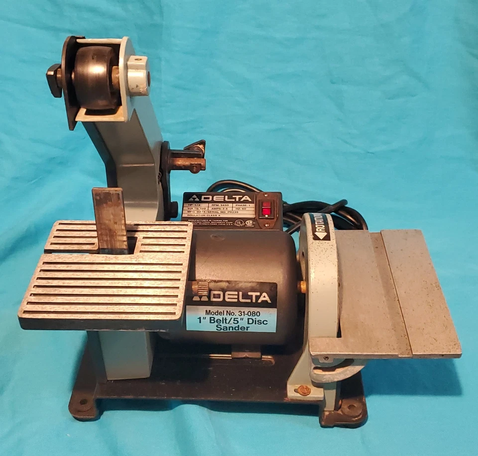Vintage Delta 1" Belt 5" Disc Sander Model 31-080 USA 1/4 HP - Image 1 of 4