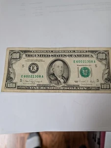 100 dollar bill birthday note=08/31/2006=08/13/2006----1990 - Picture 1 of 2