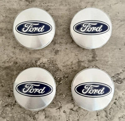 4 x FORD CENTRE CAPS 54MM ALLOY WHEEL Silver Caps FOCUS FIESTA KA - Image 1 of 4
