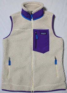 Patagonia Classic Retro-X Fleece Worn Wear Natural Purple Vest - Adult Medium - Picture 1 of 18