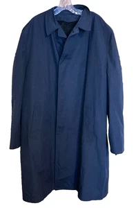 Trench coat nero Gleneagles taglia 44R tutte le stagioni foderato in pile con bottoni vintage - Foto 1 di 7