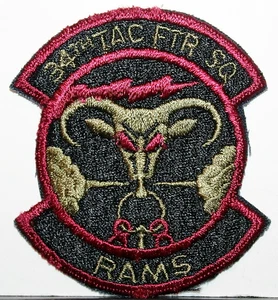 US Air Force 34th Tactical Fighter Squadron Subdued Insignia Patch - Picture 1 of 1